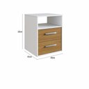 Ver imagem 3 de Mesa de Cabeceira 48cm com 2 Gavetas e Nicho Integrato