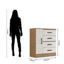 Ver imagem 5 de Cômoda para Quarto 4 Gavetas e 1 Porta Lite Marrom/Nature/Off White