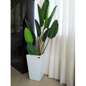 Cachepô 100% Mdf Revestido em Vidro Branco Extra Clear