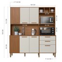 Ver imagem 5 de Armário de Cozinha Compacta Fidelitá Barcelona 180cm 7 Portas 2 Gaveta com Tampo e Fundo Freijó/