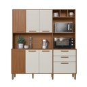Ver imagem 4 de Armário de Cozinha Compacta Fidelitá Barcelona 180cm 7 Portas 2 Gaveta com Tampo e Fundo Freijó/