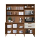 Ver imagem 3 de Armário de Cozinha Compacta Fidelitá Barcelona 180cm 7 Portas 2 Gaveta com Tampo e Fundo Freijó/