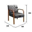 Ver imagem 3 de Kit 4 Poltronas Cadeira Decorativa Sala, Recepção Lara Cinza Grafite