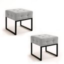 Ver imagem 2 de Puff Sala Decorativo Industrial Kit 2 Elisa Suede D03 - D’Rossi