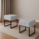 Ver imagem 1 de Puff Sala Decorativo Industrial Kit 2 Elisa Suede D03 - D’Rossi