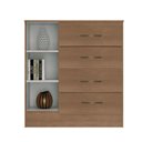 Ver imagem 4 de Cômoda para Quarto 4 Gavetas 01 Porta Lite Marrom/Carvalho/Oak