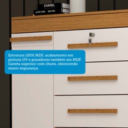 Cômoda 120cm 2 Portas 5 Gavetas 100% Mdf Coleus Espresso Móveis - 6