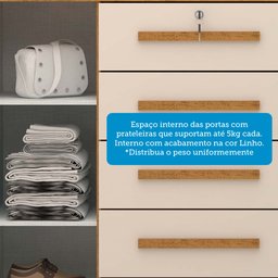 Cômoda 120cm 2 Portas 5 Gavetas 100% Mdf Coleus Espresso Móveis - 7