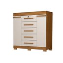 Ver imagem 2 de Cômoda 2 Portas 5 Gavetas 100% MDF 120cm Coleus Espresso Móveis Bege/Cinamomo/Off White