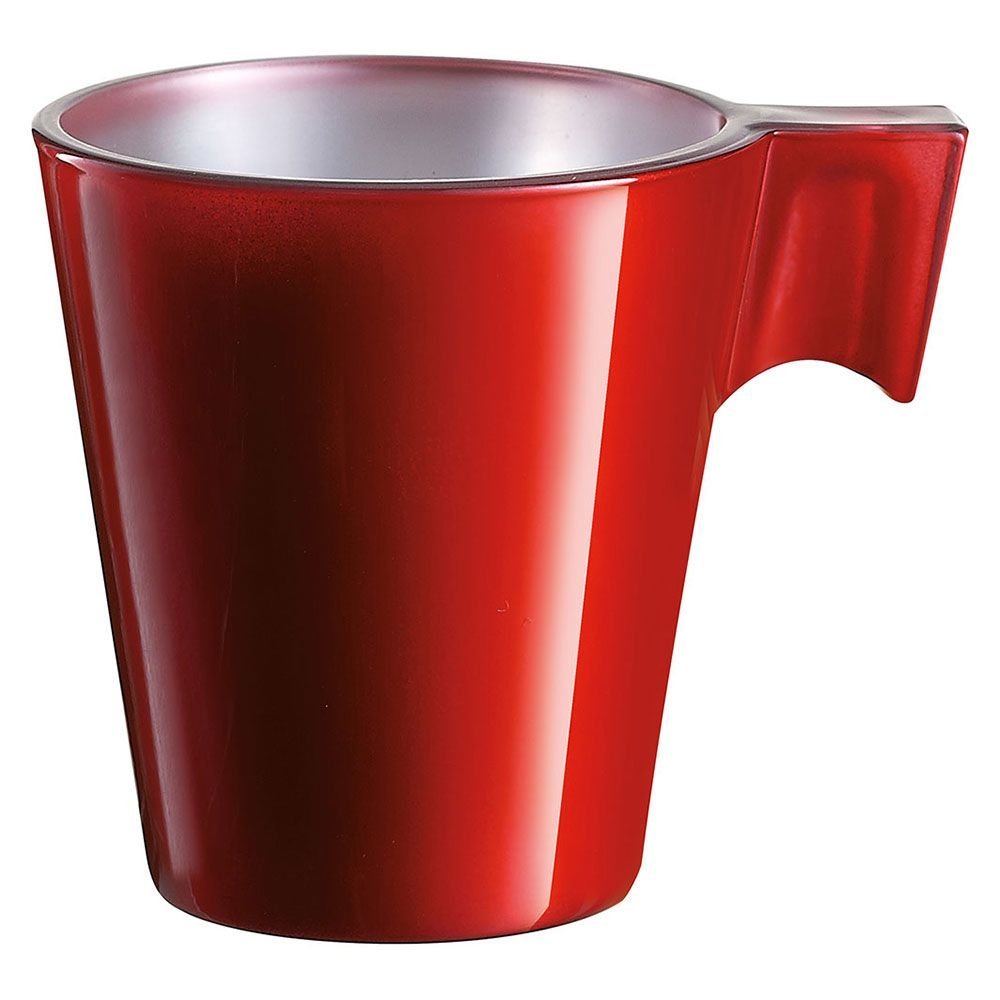 Xícara de Café Expresso Flashy Vidro Temperado Vermelho 80ml