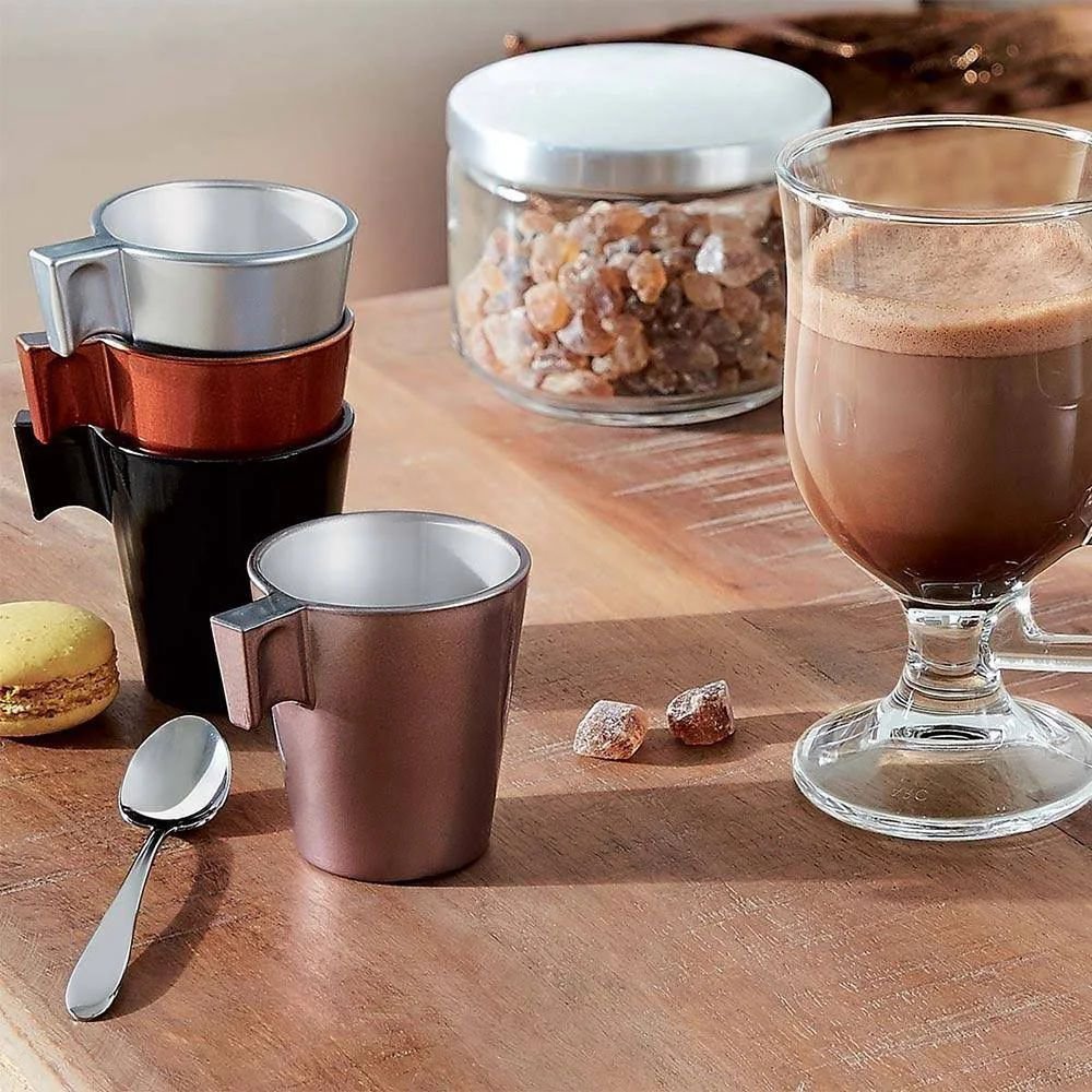 Ver imagem 5 de Xícara de Café Expresso Flashy Vidro Temperado Vermelho 80ml