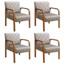 Ver imagem 1 de Kit 4 Poltronas Cadeira Decorativa Sala, Recepção Lara