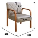 Ver imagem 3 de Kit 4 Poltronas Cadeira Decorativa Sala, Recepção Lara Cinza Capuccino