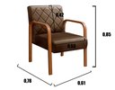 Ver imagem 3 de Kit 4 Poltronas Cadeira Decorativa Sala, Recepção Lara Marrom
