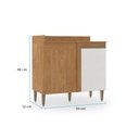 Ver imagem 3 de Balcão de Canto Modular Paris 1 Porta Freijó/Branco Menu Móveis