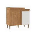 Ver imagem 1 de Balcão de Canto Modular Paris 1 Porta Freijó/Branco Menu Móveis