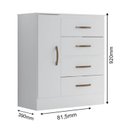 Ver imagem 3 de Cômoda para Quarto 4 Gavetas 01 Porta Lite