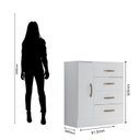 Ver imagem 4 de Cômoda para Quarto 4 Gavetas 01 Porta Lite Branco/Brilho