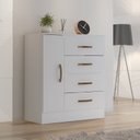 Ver imagem 1 de Cômoda para Quarto 4 Gavetas 01 Porta Lite Branco/Brilho