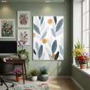 Ver imagem 1 de Quadro Decorativo Folhas e Frutas 70x50cm Mold Preta