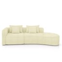 Ver imagem 6 de Sofá Curvo Decorativo Kimiko 297cm 2 Lugares Sala de Estar com Chaise Bouclê Off White G52 - Gran Be