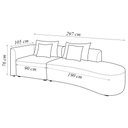 Ver imagem 4 de Sofá Curvo Decorativo Kimiko 297cm 2 Lugares Sala de Estar com Chaise Bouclê Off White G52 - Gran Be