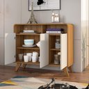 Ver imagem 3 de Buffet Aparador Retrô 3 Portas Nature Off White Eccos Potenza