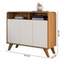 Buffet Aparador Retrô 3 Portas Nature Off White Eccos Potenza - 4