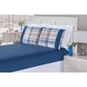Jogo de Lençol Naturale King 3Pçs Estampado Xadrez Azul - 1
