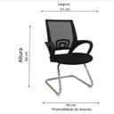 Ver imagem 2 de Kit 8 Cadeiras para Escritório Interlocutor Fixa Tela Mesh Preto