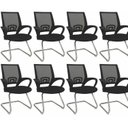 Ver imagem 1 de Kit 8 Cadeiras para Escritório Interlocutor Fixa Tela Mesh Preto