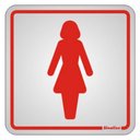 Ver imagem 1 de Placa de Alumínio Auto-adesiva 15x15cm Sanitário Feminino - 120 Ad - Sinalize Placa Auto-ades.15x15c