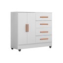 Ver imagem 2 de Cômoda para Quarto 4 Gavetas e 2 Portas Lite Branco
