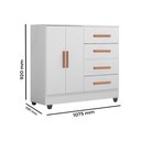Ver imagem 3 de Cômoda para Quarto 4 Gavetas e 2 Portas Lite Branco