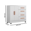 Ver imagem 3 de Cômoda para Quarto 4 Gavetas e 2 Portas Lite
