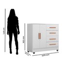 Ver imagem 4 de Cômoda para Quarto 4 Gavetas e 2 Portas Lite Branco