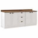 Ver imagem 2 de Cozinha Compacta Modulada 2 Balcões com Tampo de 25mm Fretes Americana Branco