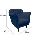 Ver mais imagens de Poltrona Decorativa Dália Veludo Azul Marinho