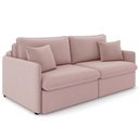 Ver imagem 1 de Sofá Cama Retrátil para Sala de Estar 254cm Una K01 Veludo Rosê - Lyam Decor