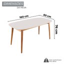 Ver imagem 3 de Conjunto Sala de Jantar Mesa 160x80cm Tampo Mdf Laqueado com Vidro Laqueado 6 Cadeiras Ceci Yescasa