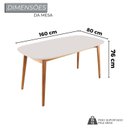Ver imagem 3 de Conjunto Sala de Jantar Mesa 160x80cm Tampo MDF Laqueado com Vidro Laqueado 6 Cadeiras Ceci Yescasa