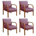 Ver imagem 1 de Kit 4 Poltronas Cadeira Decorativa Sala, Recepção Lara Roxo