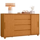 Ver imagem 6 de Guarda Roupa Casal Mercure 6 Portas e Cômoda Evidenza 02 Portas Deslizantes e 04 Gavetas Cinamomo
