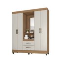 Ver imagem 2 de Guarda Roupa Casal Capela com Espelho 4 Portas e 2 Gavetas e Pés Lite