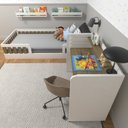 Ver imagem 3 de Escrivaninha/Mesa Infantil com Regulagem de Altura 100cm Branco e Carvalho Mel