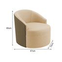 Ver imagem 4 de Poltrona Design Neutro Confortavel Ideal para Qualquer Ambiente Bege Leticia