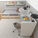 Ver imagem 3 de Escrivaninha/Mesa Infantil com Regulagem de Altura 100cm Branco e Cinza Cristal