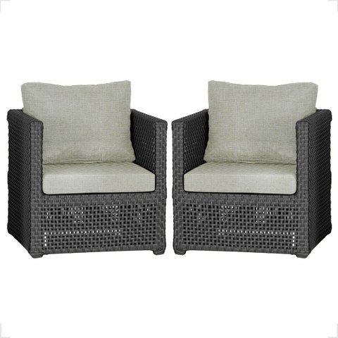 2 Poltronas Madri Alumínio Corda Náutica Estofado 3 Trama Original