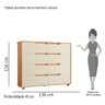 Cômoda Doble 8 Gavetas Freijó/off White - Móveis Albatroz - 5