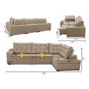 Ver imagem 2 de Sofá de Canto Retrátil e Reclinável com Molas 3,00x2,00 Berlim Suede Mirra Decor